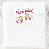 ローラースケート転がレトロスカー好き スクエアシール (バッグ)