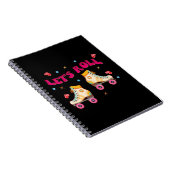 ローラースケート転がレトロスカー好き ノートブック (右側)