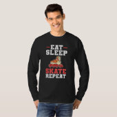 ローラースケート食べススリープスケートリピート Tシャツ (正面フル)