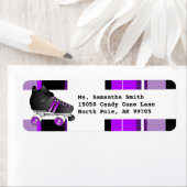 ローラースケート黒と紫の差出人住所ラベル ラベル (インサイチュ)