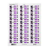 ローラースケート黒と紫の差出人住所ラベル ラベル (フルシート)