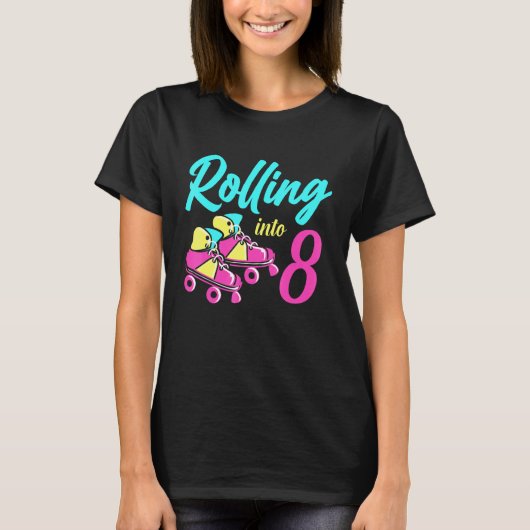 ローラースケート8年に転がIm 8ローラーブル Tシャツ (正面)