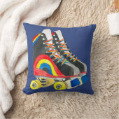 ローラースケート80年代のレトロなアート クッション (ブランケット)