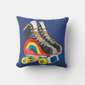 ローラースケート80年代のレトロなアート クッション (正面)