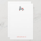 ローラースケート – サンゴ 便箋 (正面/裏面)