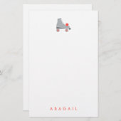 ローラースケート – サンゴ 便箋 (正面/裏面)