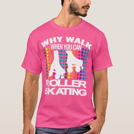 ローラースケート スケーター ディスコ 70年代 80年代 ローラースケーティング Tシャツ (正面)