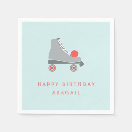 ローラースケート スタンダードカクテルナプキン (正面)