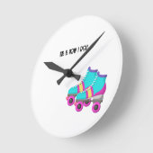 ローラースケート ラウンド壁時計 (傾斜)