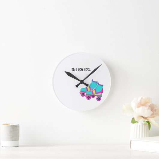 ローラースケート ラウンド壁時計 (ホーム)