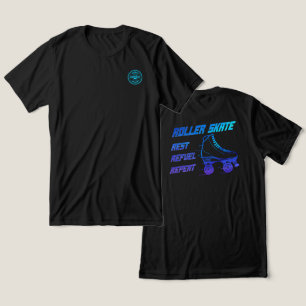 ローラースケート、レスト、再燃、リピート – 背面グラフィック トライブレンドTシャツ
