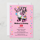 ローラースケートUnicorn任意の年齢 招待状 (正面)