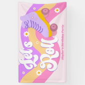 ローラースケー転がトスケートで滑る誕生日パーティー 横断幕 (縦)