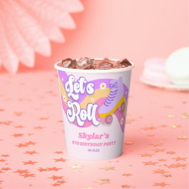 ローラースケー転がトスケートで滑る誕生日パーティー 紙コップ