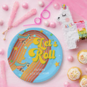 ローラースケー転がトレトロな虹 ペーパープレート (パーティー)