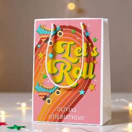 ローラースケー転がトレトロな虹 ミディアムペーパーバッグ