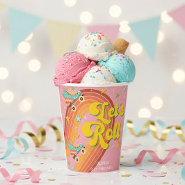 ローラースケー転がトレトロな虹 紙コップ