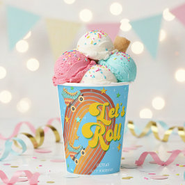 ローラースケー転がトレトロな虹 紙コップ