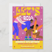 ローラースケー転がトレトロ誕生日パーティー 招待状 (正面)
