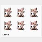 ローラーダービーの女の子のピン留め ラウンドシール (シート)