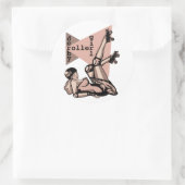 ローラーダービーの女の子のピン留め ラウンドシール (バッグ)