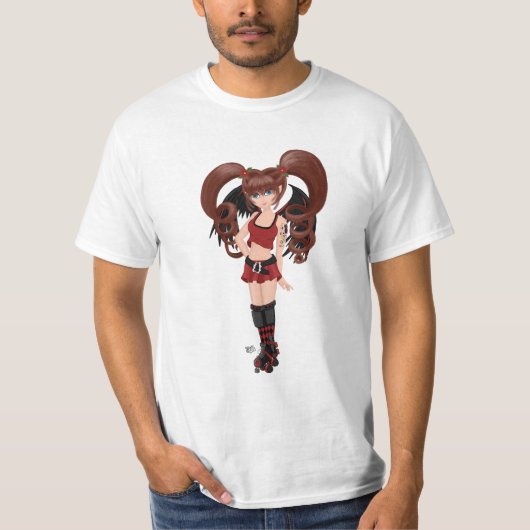 ローラーダービーアニメフェアリースケートで滑る Tシャツ (正面)