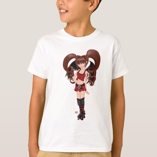 ローラーダービーアニメフェアリースケートで滑る Tシャツ (正面)