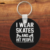 ローラーダービースケーター衣服スケートが人をヒット キーホルダー (正面)
