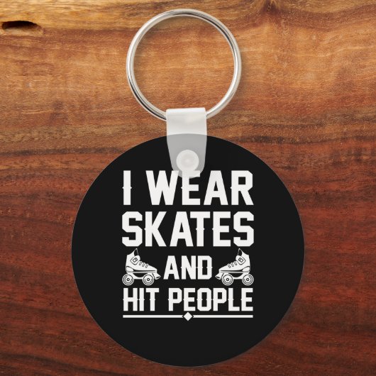 ローラーダービースケーター衣服スケートが人をヒット キーホルダー (正面)