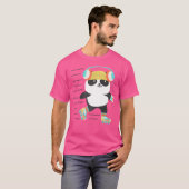 ローラーダービーパンダ ローラースケート Tシャツ (正面フル)