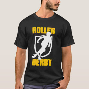 ローラーダービープレーヤーファストスケートで滑るチーム Tシャツ
