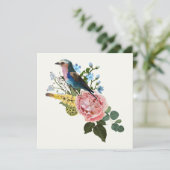 ローラーバードと茶色の庭、熱帯花。 招待状 (スタンド正面)