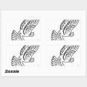 ローラーピジョン・イン・アクション 長方形シール (シート)