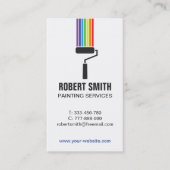 ローラーブラシ絵を描レインボー縦型名刺 名刺 (正面)