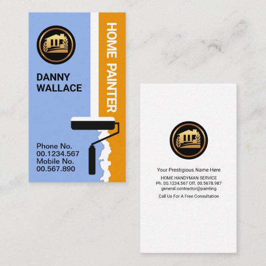 ローラーブラシ絵画の壁の修復 名刺 (正面/裏面)