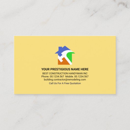 ローラーブラシ絵画の屋上建物 名刺 (裏面)