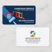 ローラーブラシ絵画の屋上請負業者 名刺 (正面/裏面)