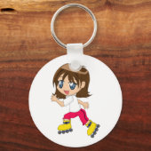 ローラーブレーディングガールキーチェーン キーホルダー (正面)