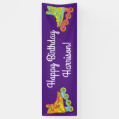 ローラーブレードが誕生日パーティーをスケート 横断幕 (縦)