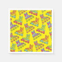 ローラーブレードのスケート子供の誕生日パーティースケートで滑る スタンダードカクテルナプキン