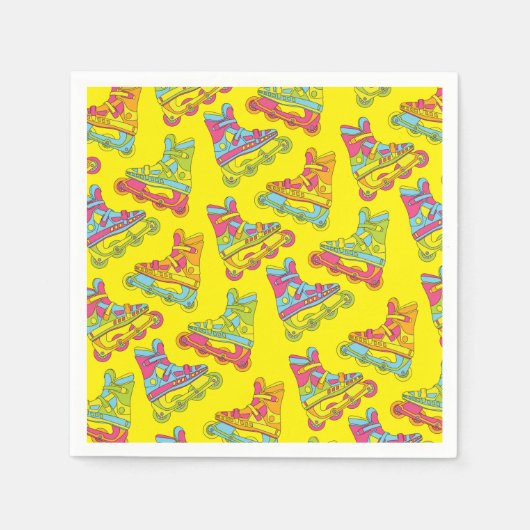 ローラーブレードのスケート子供の誕生日パーティースケートで滑る スタンダードカクテルナプキン (正面)