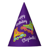 ローラーブレードのスケート子供の誕生日パーティースケートで滑る パーティーハット (正面)
