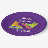 ローラーブレードのスケート子供の誕生日パーティースケートで滑る ペーパープレート (アングル)