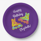 ローラーブレードのスケート子供の誕生日パーティースケートで滑る ペーパープレート (正面)