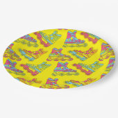 ローラーブレードのスケート子供の誕生日パーティースケートで滑る ペーパープレート (アングル)