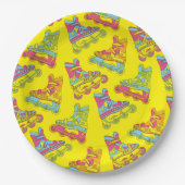 ローラーブレードのスケート子供の誕生日パーティースケートで滑る ペーパープレート (正面)