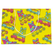 ローラーブレードのスケート子供の誕生日パーティースケートで滑る ラージペーパーバッグ (正面)