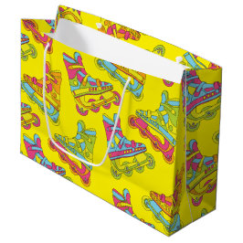 ローラーブレードのスケート子供の誕生日パーティースケートで滑る ラージペーパーバッグ