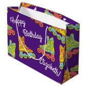 ローラーブレードのスケート子供の誕生日パーティースケートで滑る ラージペーパーバッグ (裏面アングル)