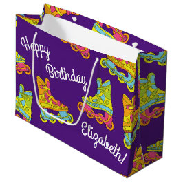 ローラーブレードのスケート子供の誕生日パーティースケートで滑る ラージペーパーバッグ